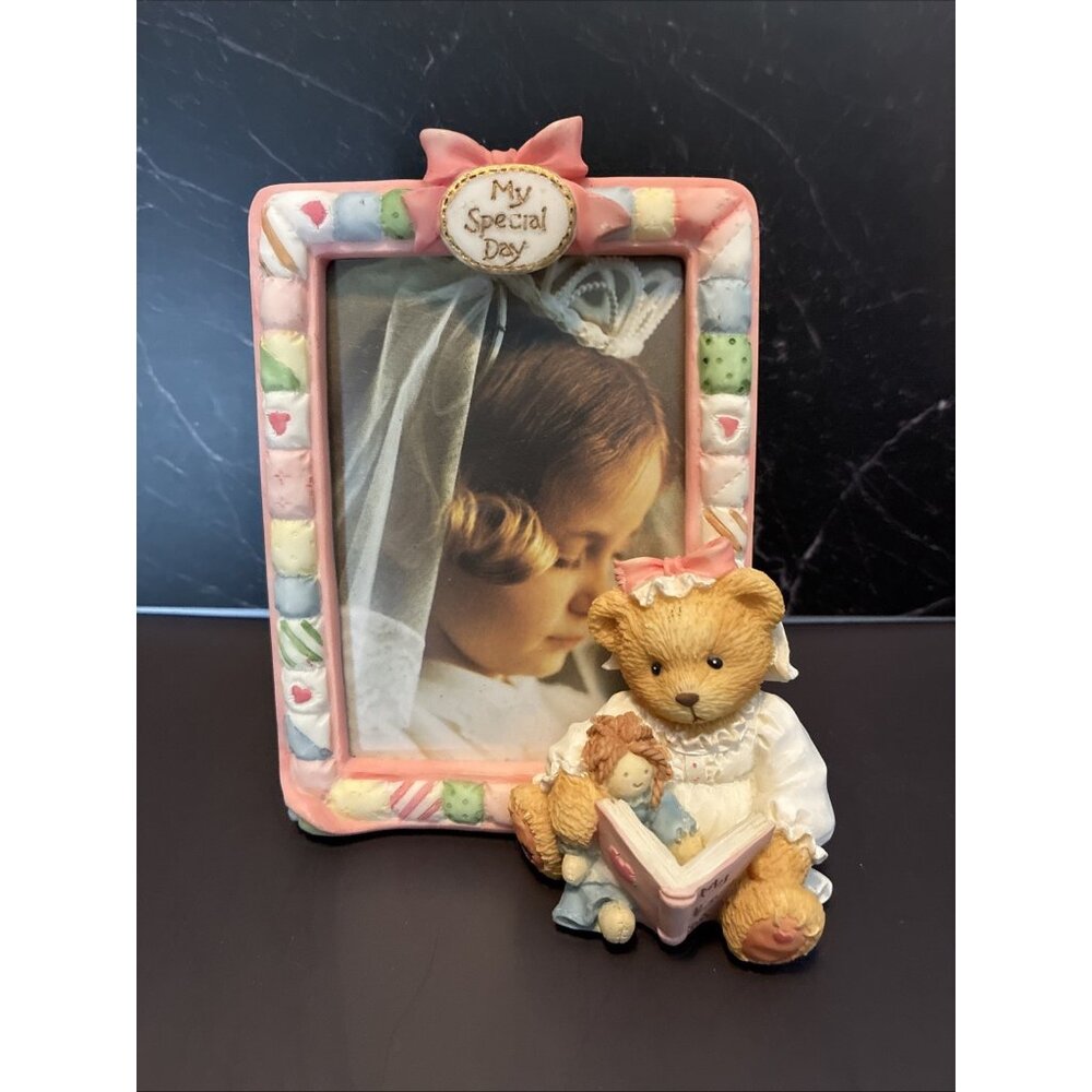 Enesco Priscilla Hillman My Special Day Teddy Bear Photo Frame 1994 Communion